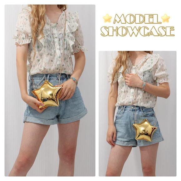 Acrylic Clutch Purse Star Shape Metallic Unique Evening Handbag Crossbody :D - Picture 6 of 6